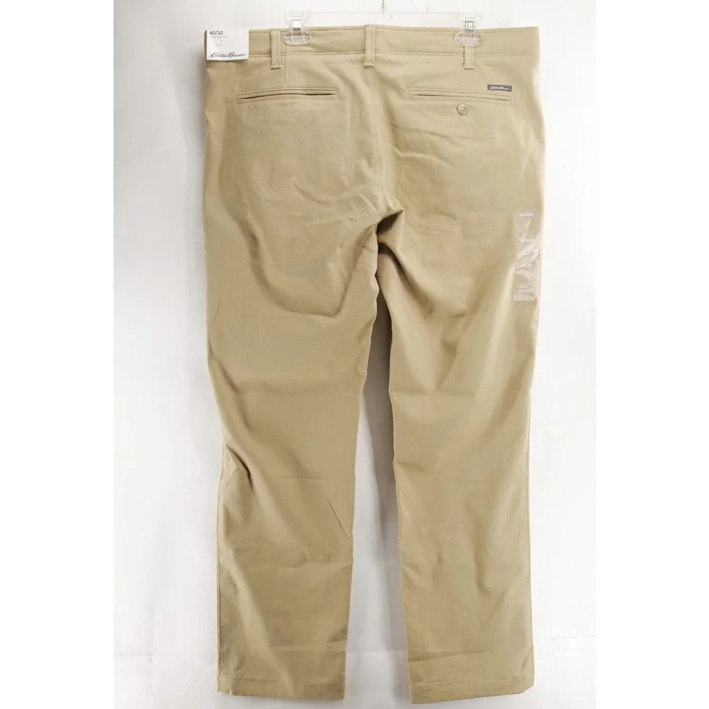 NWT Eddie Bauer Men's Flex Wrinkle Resistant Sport Chino Pants Light Khaki 40x32